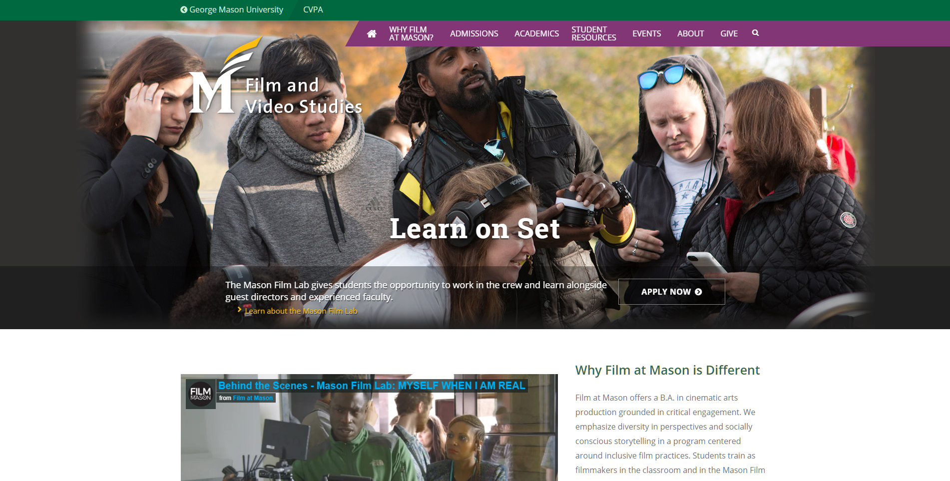 George Mason Film and VIdeo Studies Web Site